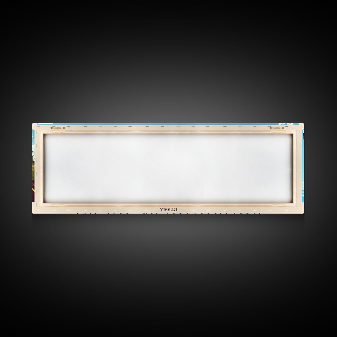 Komsomolsk on Amur Russia Travel Art, City Art, Framed Canvas Print or Metal Wall Art, Europe Travel Poster, Panoramic Wall Art, Extra Wide Wall Art