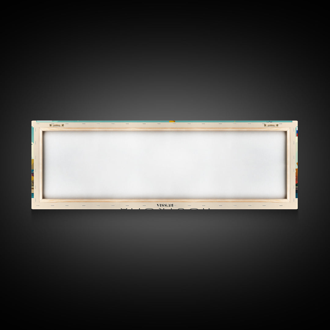 Kostroma Russia Panoramic Travel Poster, Framed Canvas Print or Metal Wall Art, Travel Art, Home Decor, Panoramic Painting, Midcentury Art