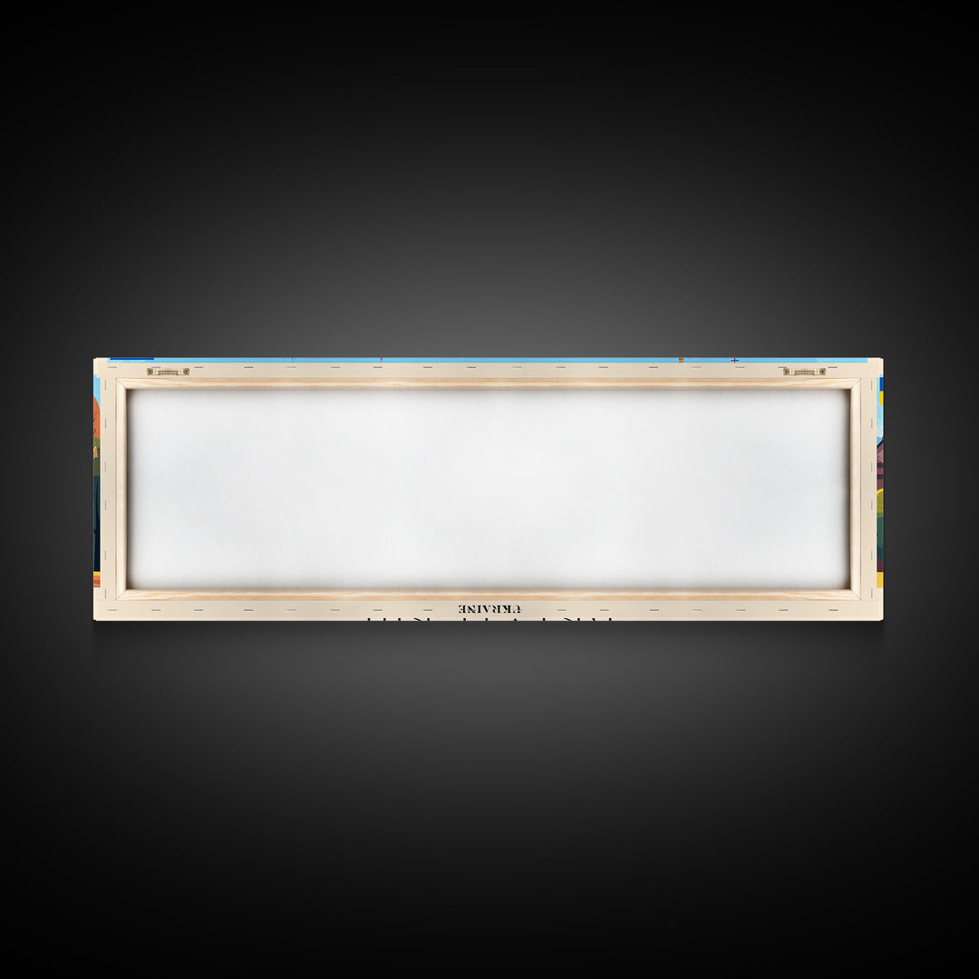 KryvyiRih Ukraine Panoramic Travel Poster, Framed Canvas Print or Metal Wall Art, Travel Art, Home Decor, Panoramic Painting, Midcentury Art