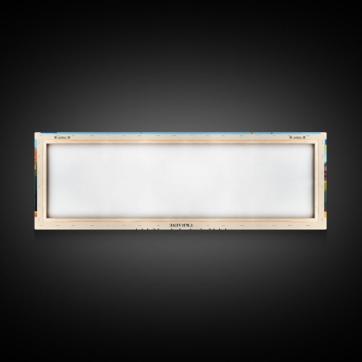 KryvyiRih Ukraine Panoramic Travel Poster, Framed Canvas Print or Metal Wall Art, Travel Art, Home Decor, Panoramic Painting, Midcentury Art