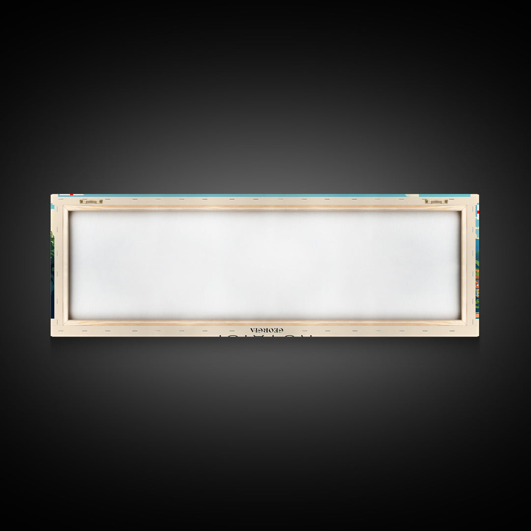 Kutaisi Georgia Panoramic Travel Poster, Framed Canvas Print or Metal Wall Art, Travel Art, Home Decor, Panoramic Painting, Midcentury Art