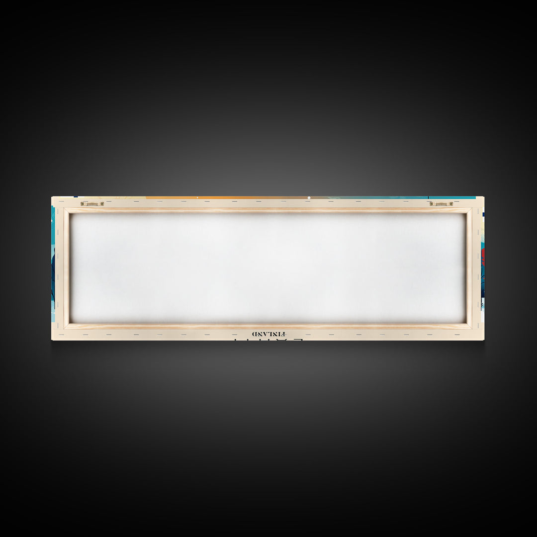 Lahti Finland Panoramic Travel Poster, Framed Canvas Print or Metal Wall Art, Travel Art, Home Decor, Panoramic Painting, Midcentury Art