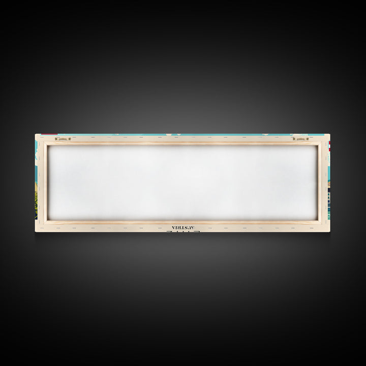Linz Austria Panoramic Travel Poster, Framed Canvas Print or Metal Wall Art, Travel Art, Home Decor, Panoramic Painting, Midcentury Art