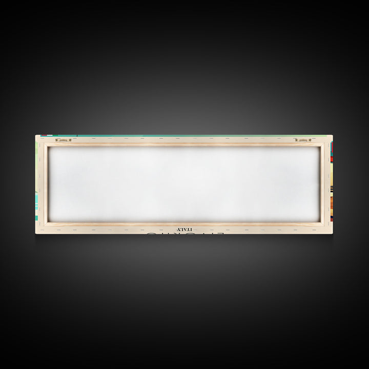 Livorno Italy Panoramic Travel Poster, Framed Canvas Print or Metal Wall Art, Travel Art, Home Decor, Panoramic Painting, Midcentury Art