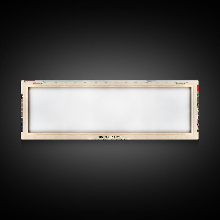 Lucerne Switzerland Travel Art, City Art, Framed Canvas Print or Metal Wall Art, Europe Travel Poster, Panoramic Wall Art, Extra Wide Wall Art