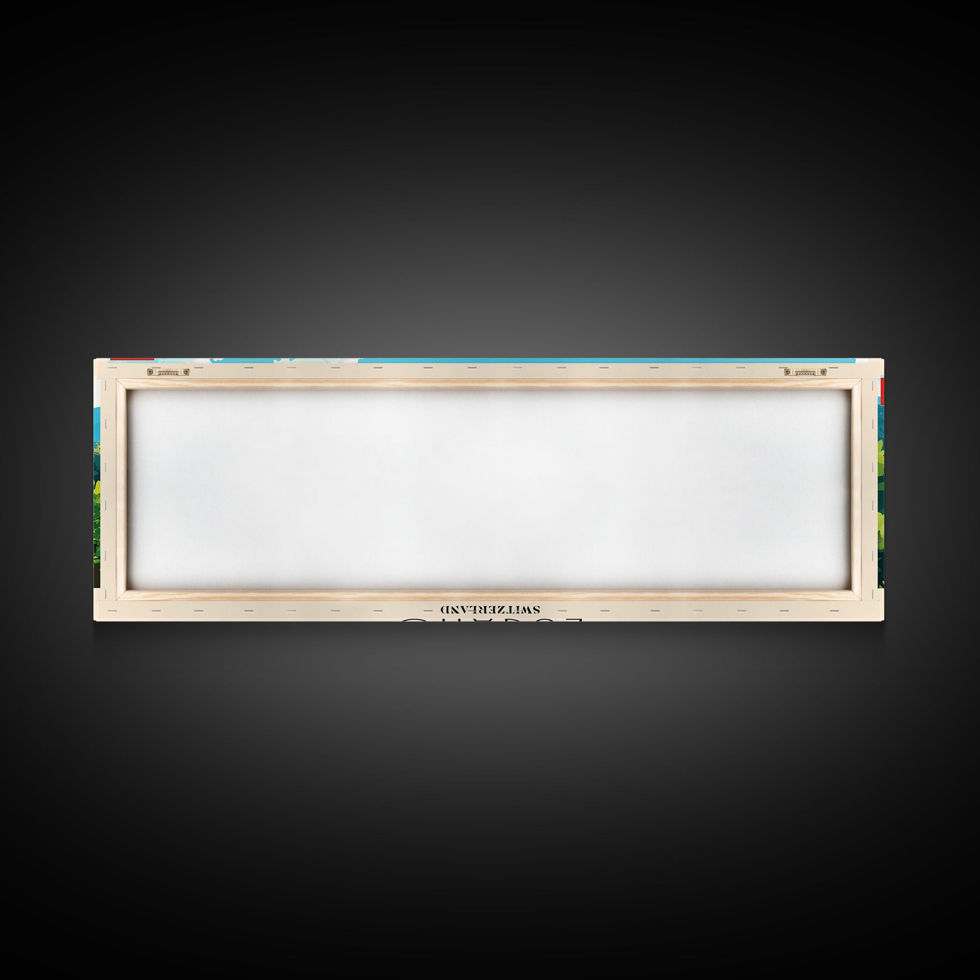 Lugano Switzerland Panoramic Travel Poster, Framed Canvas Print or Metal Wall Art, Travel Art, Home Decor, Panoramic Painting, Midcentury Art