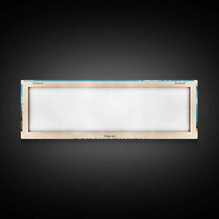 Makhachkala Russia Travel Art, City Art, Framed Canvas Print or Metal Wall Art, Europe Travel Poster, Panoramic Wall Art, Extra Wide Wall Art