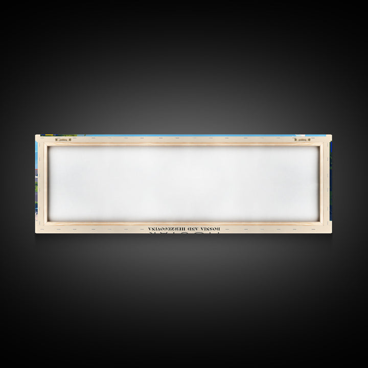 Mostar Bosnia Travel Art, City Art, Framed Canvas Print or Metal Wall Art, Europe Travel Poster, Panoramic Wall Art, Extra Wide Wall Art