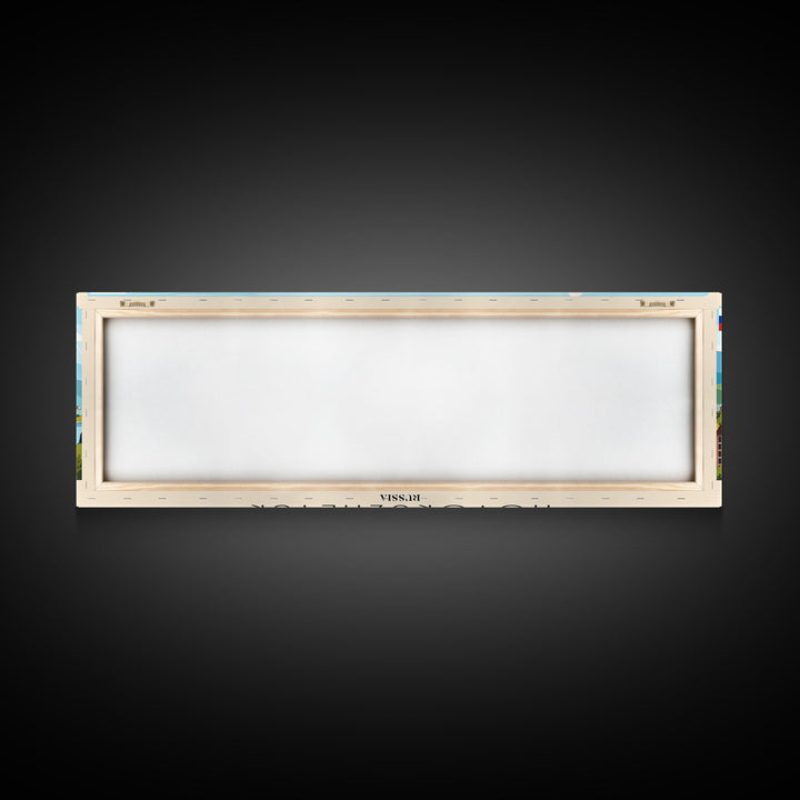 Novokuznetsk Russia Panoramic Travel Poster, Framed Canvas Print or Metal Wall Art, Travel Art, Home Decor, Panoramic Painting, Midcentury Art