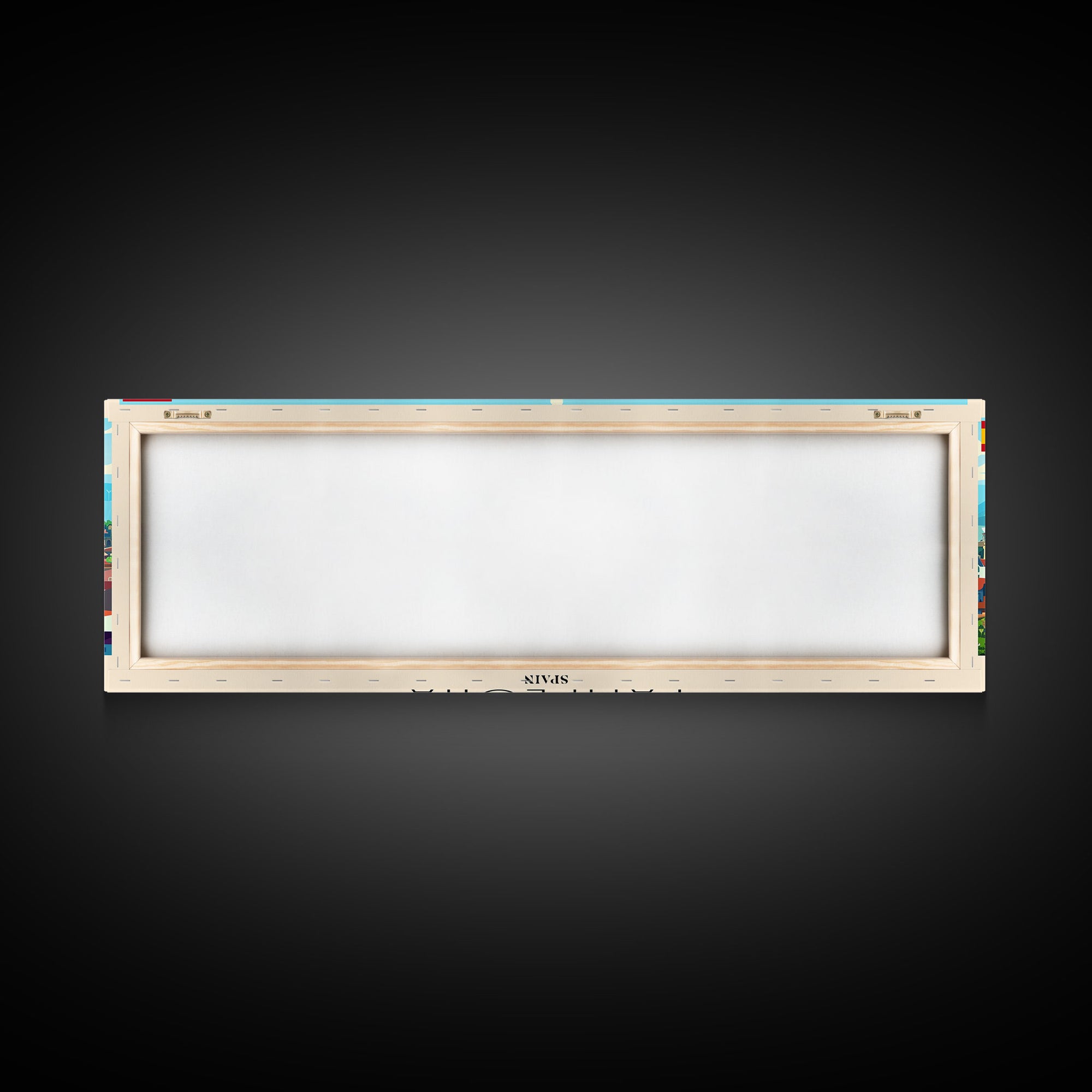 Pamplona Spain Panoramic Travel Poster, Framed Canvas Print or Metal Wall Art, Travel Art, Home Decor, Panoramic Painting, Midcentury Art