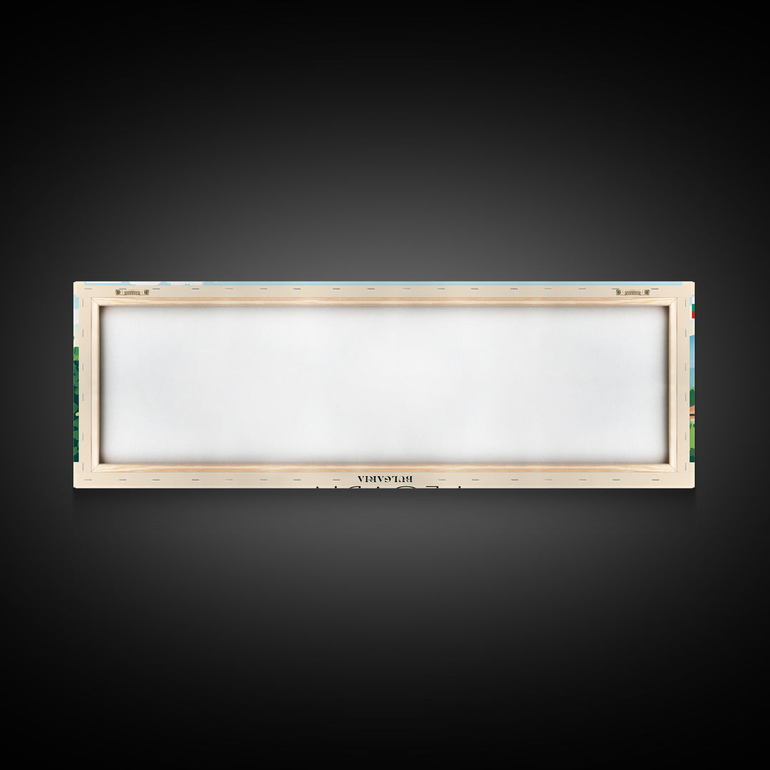 Plovdiv Bulgaria Travel Art, City Art, Framed Canvas Print or Metal Wall Art, Europe Travel Poster, Panoramic Wall Art, Extra Wide Wall Art