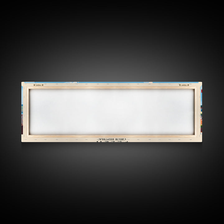 Plzen Czech Republic Wall Art, Panoramic Travel Poster, Panoramic Framed Canvas Print, City Wall Art, Wall Hanging Home Decor, Travel Art