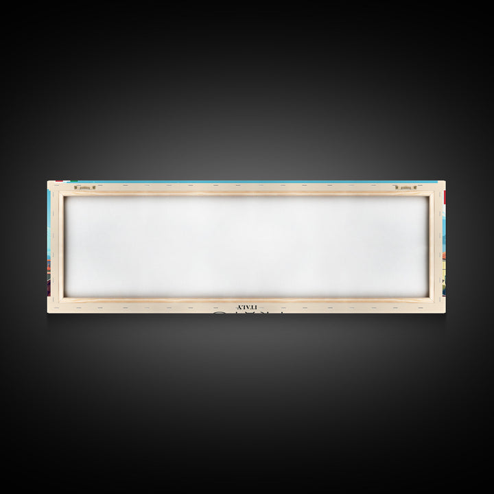 Prato Italy Panoramic Travel Poster, Framed Canvas Print or Metal Wall Art, Travel Art, Home Decor, Panoramic Painting, Midcentury Art