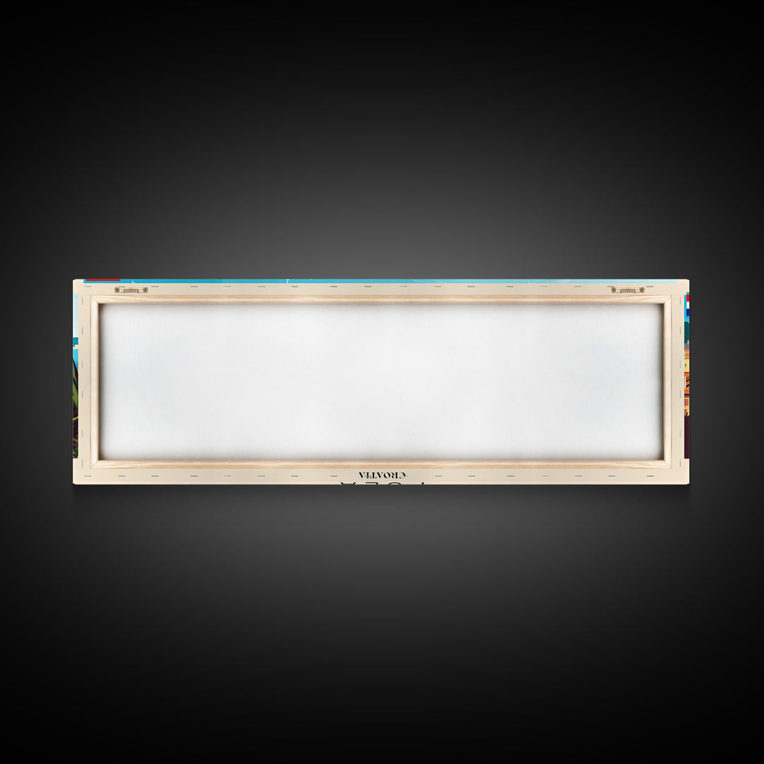 Pula Croatia Panoramic Travel Poster, Framed Canvas Print or Metal Wall Art, Travel Art, Home Decor, Panoramic Painting, Midcentury Art