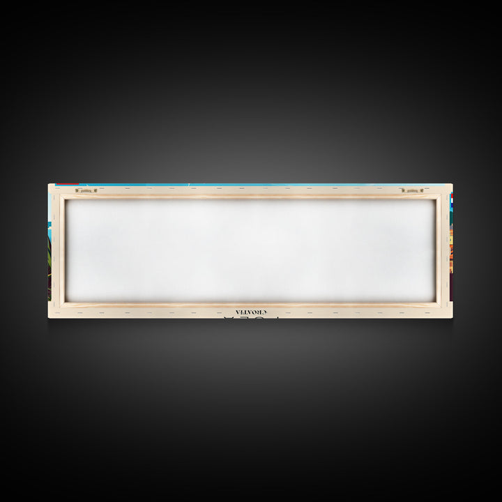 Pula Croatia Panoramic Travel Poster, Framed Canvas Print or Metal Wall Art, Travel Art, Home Decor, Panoramic Painting, Midcentury Art