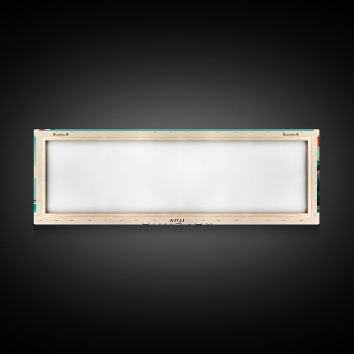 Ravenna Italy Panoramic Travel Poster, Framed Canvas Print or Metal Wall Art, Travel Art, Home Decor, Panoramic Painting, Midcentury Art