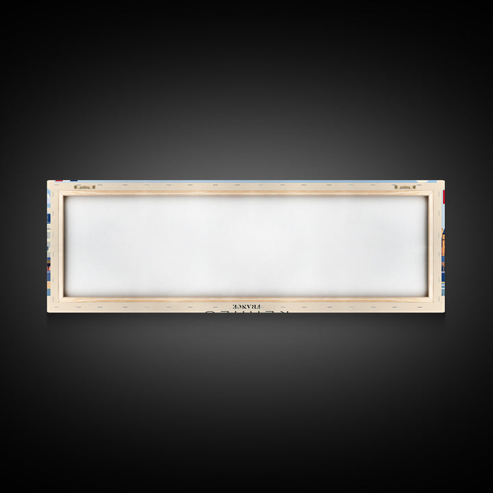 Rennes France Panoramic Travel Poster, Framed Canvas Print or Metal Wall Art, Travel Art, Home Decor, Panoramic Painting, Midcentury Art