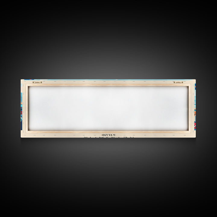 Reykjavik Iceland Wall Art, Panoramic Travel Poster, Panoramic Framed Canvas Print, City Wall Art, Wall Hanging Home Decor, Travel Art