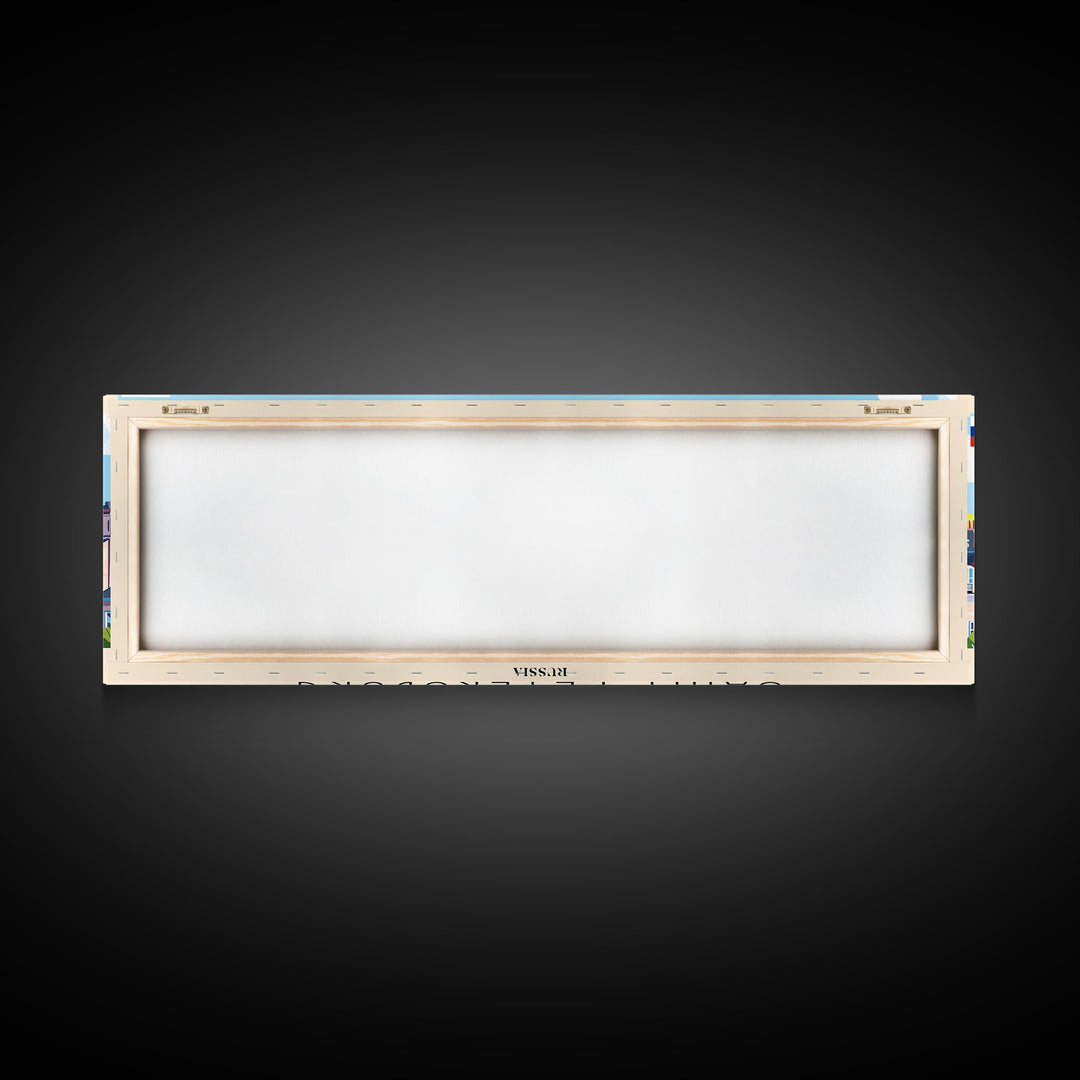 Saint Petersburg Russia Travel Art, City Art, Framed Canvas Print or Metal Wall Art, Europe Travel Poster, Panoramic Wall Art, Extra Wide Wall Art