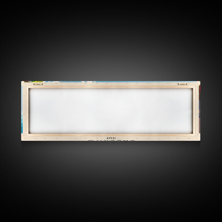 Salerno Italy Travel Art, City Art, Framed Canvas Print or Metal Wall Art, Europe Travel Poster, Panoramic Wall Art, Extra Wide Wall Art