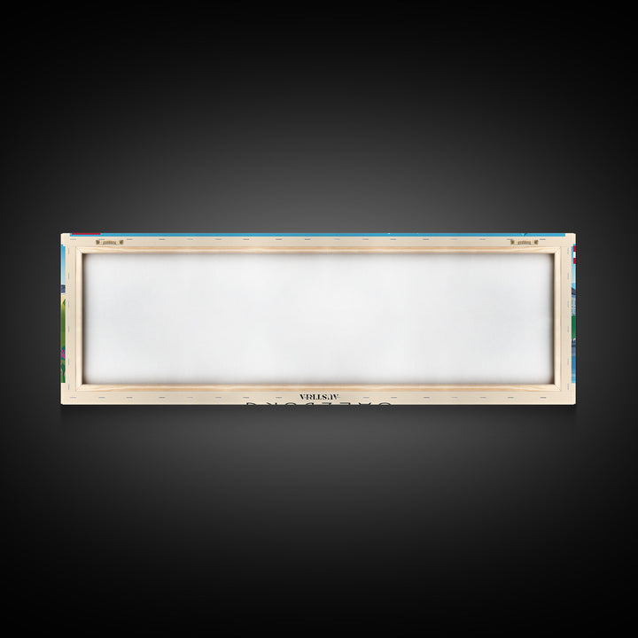 Salzburg Austria Panoramic Travel Poster, Framed Canvas Print or Metal Wall Art, Travel Art, Home Decor, Panoramic Painting, Midcentury Art