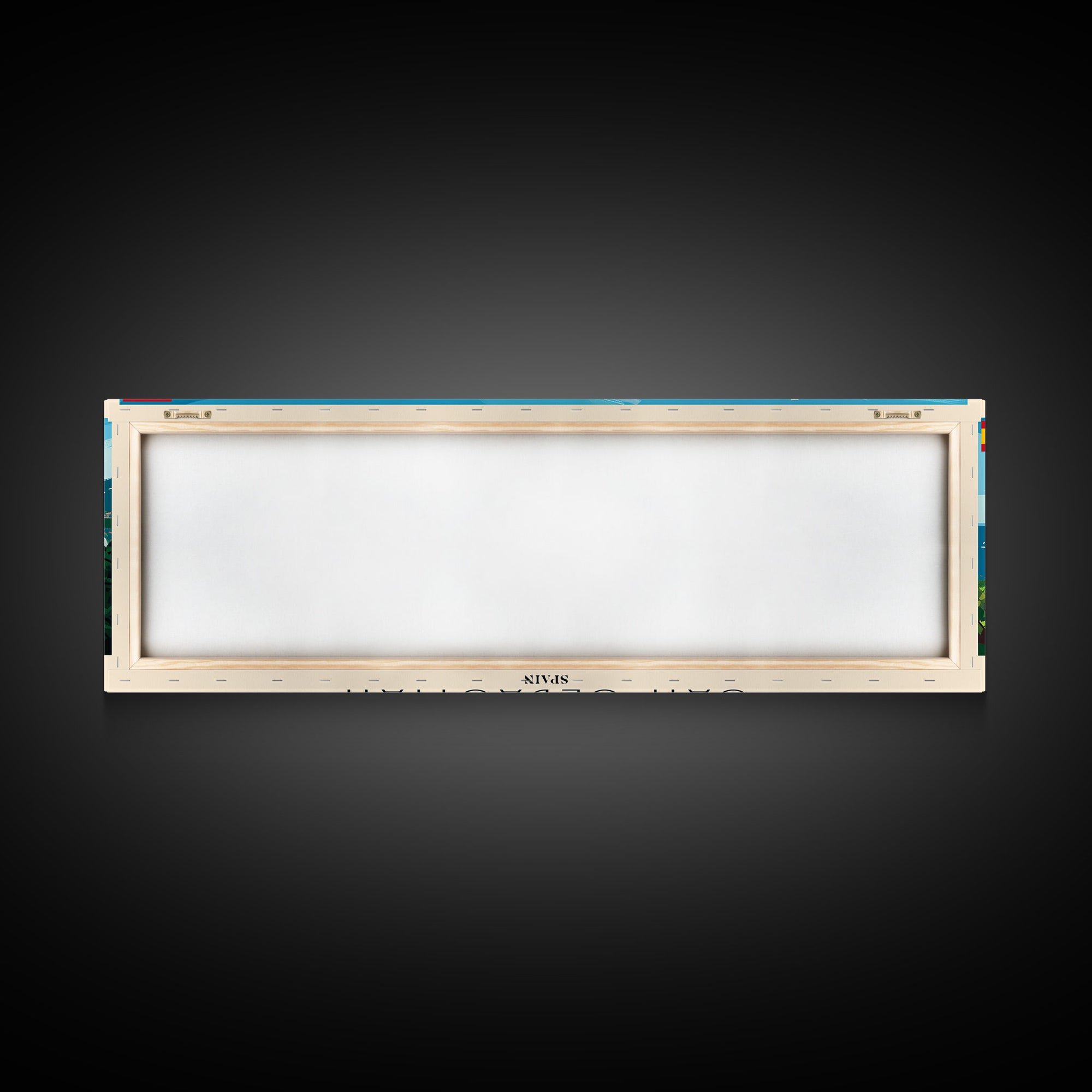 San Sebastian Spain Panoramic Travel Poster, Framed Canvas Print or Metal Wall Art, Travel Art, Home Decor, Panoramic Painting, Midcentury Art