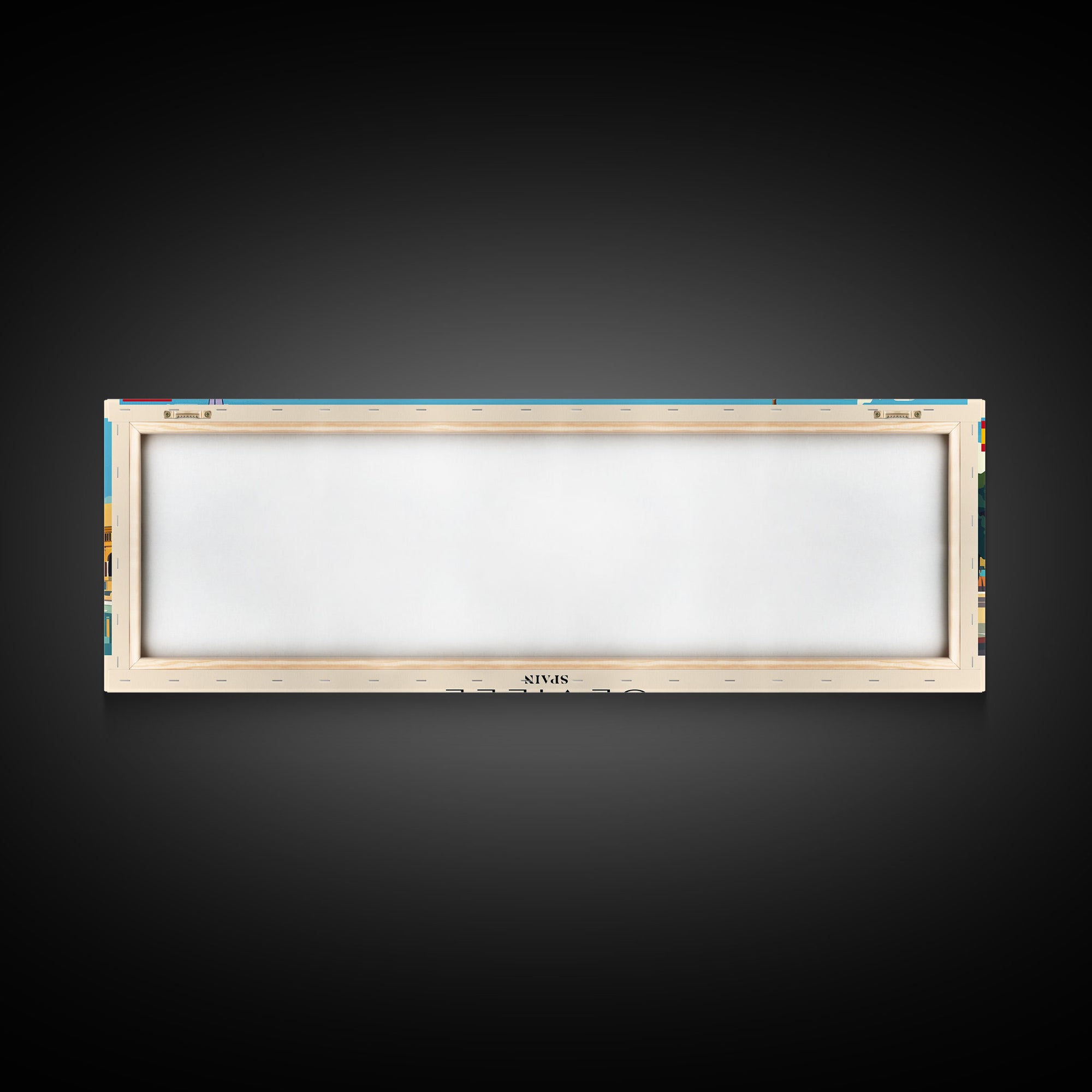 Seville Spain Panoramic Travel Poster, Framed Canvas Print or Metal Wall Art, Travel Art, Home Decor, Panoramic Painting, Midcentury Art