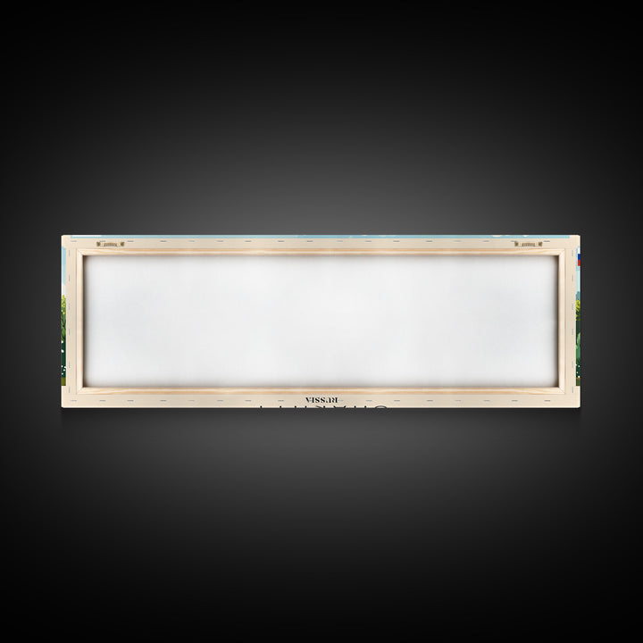 Shakhty Russia Panoramic Travel Poster, Framed Canvas Print or Metal Wall Art, Travel Art, Home Decor, Panoramic Painting, Midcentury Art