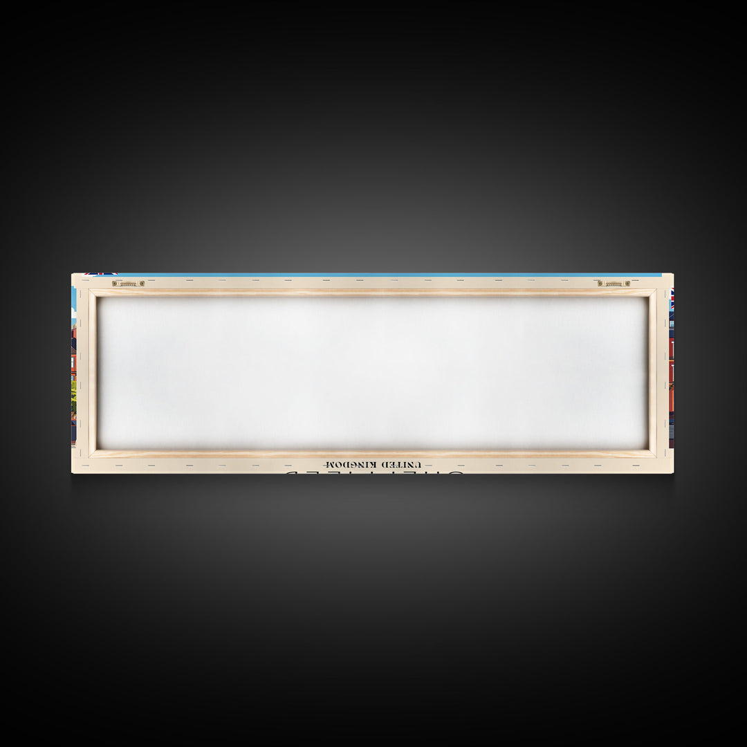 Sheffield United Kingdom Wall Art, Panoramic Travel Poster, Panoramic Framed Canvas Print, City Wall Art, Wall Hanging Home Decor, Travel Art