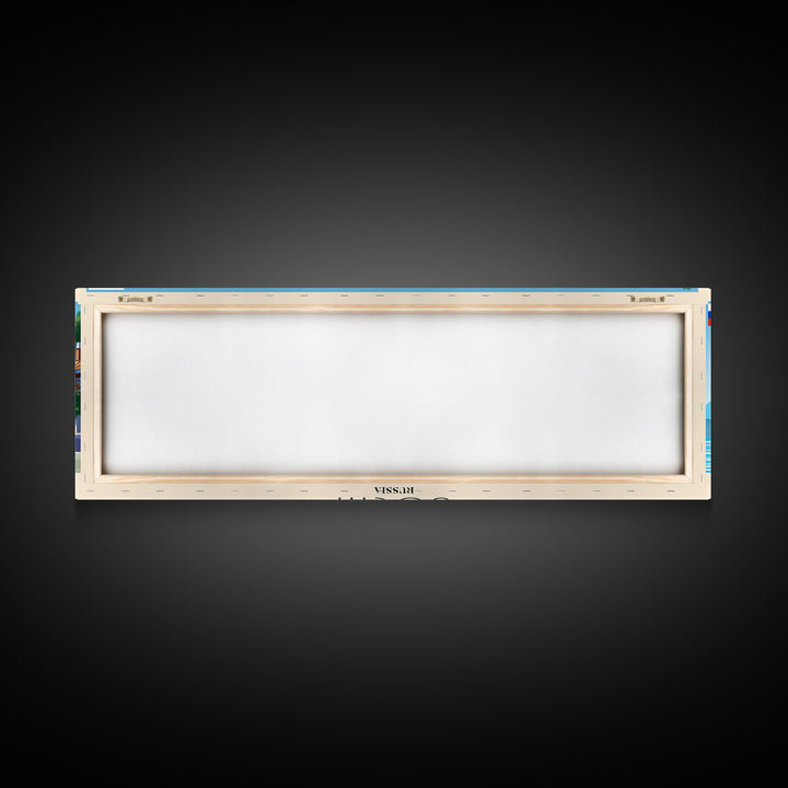 Sochi Russia Panoramic Travel Poster, Framed Canvas Print or Metal Wall Art, Travel Art, Home Decor, Panoramic Painting, Midcentury Art