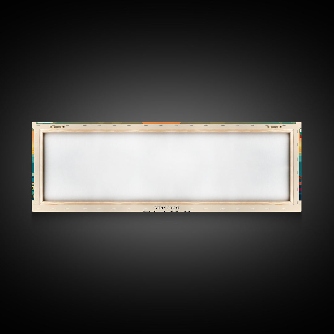 Sofia Bulgaria  Wall Art, Panoramic Travel Poster, Panoramic Framed Canvas Print, City Wall Art, Wall Hanging Home Decor, Travel Art