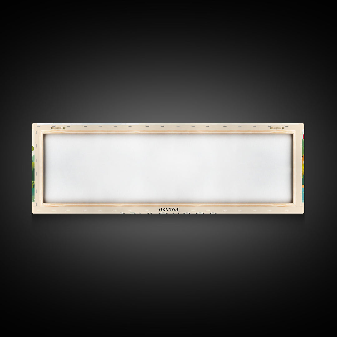 Sosnowiec Poland Panoramic Travel Poster, Framed Canvas Print or Metal Wall Art, Travel Art, Home Decor, Panoramic Painting, Midcentury Art