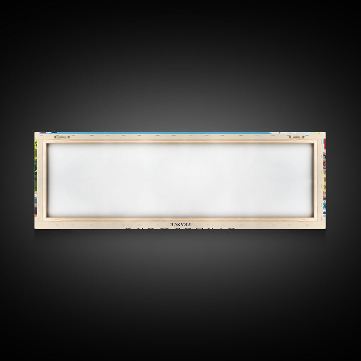 Strasbourg France Panoramic Travel Poster, Framed Canvas Print or Metal Wall Art, Travel Art, Home Decor, Panoramic Painting, Midcentury Art