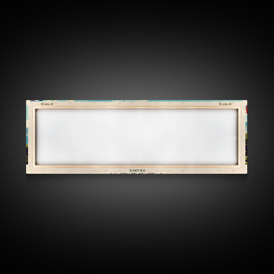 Toulon France Panoramic Travel Poster, Framed Canvas Print or Metal Wall Art, Travel Art, Home Decor, Panoramic Painting, Midcentury Art