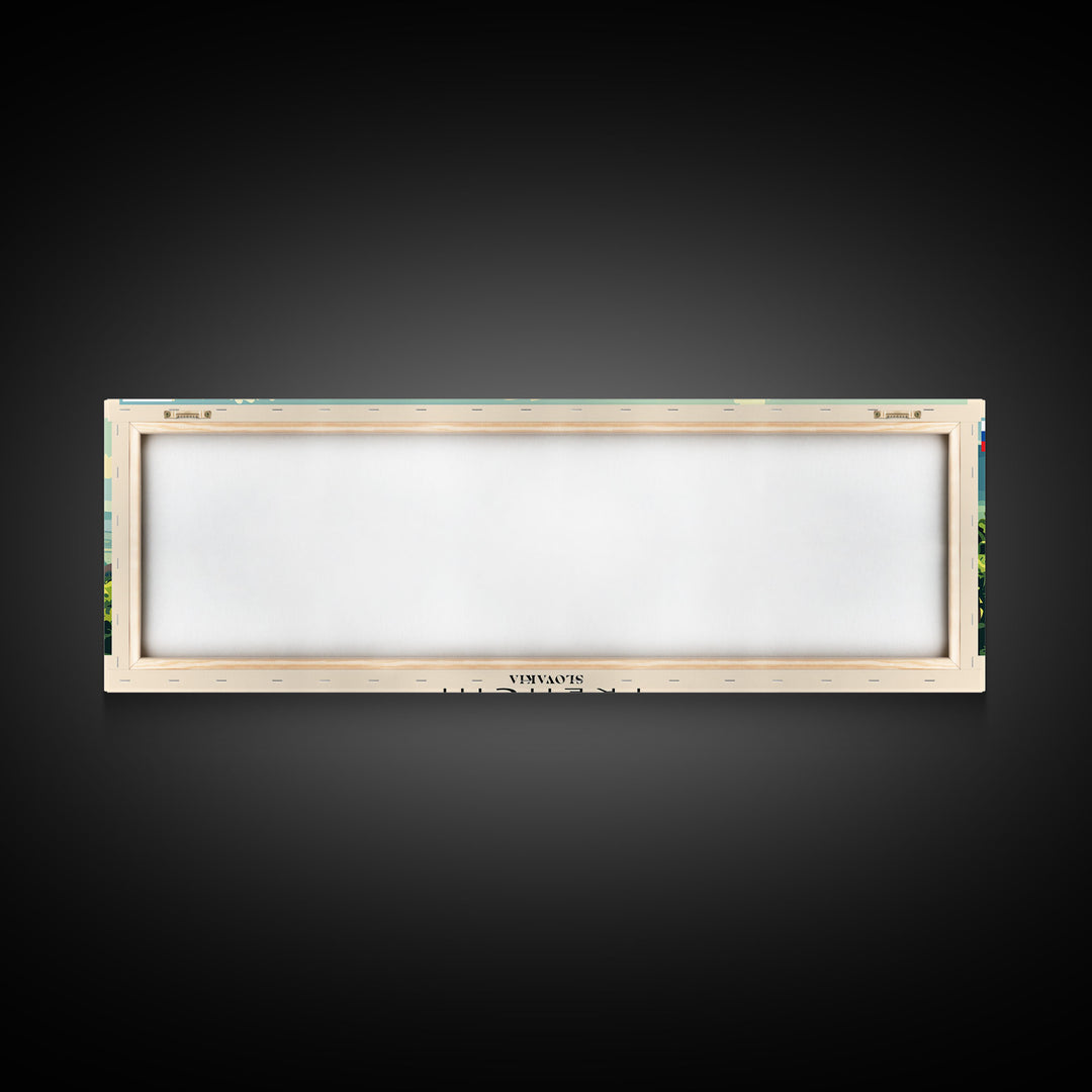 Trencin Slovakia Travel Art, City Art, Framed Canvas Print or Metal Wall Art, Europe Travel Poster, Panoramic Wall Art, Extra Wide Wall Art