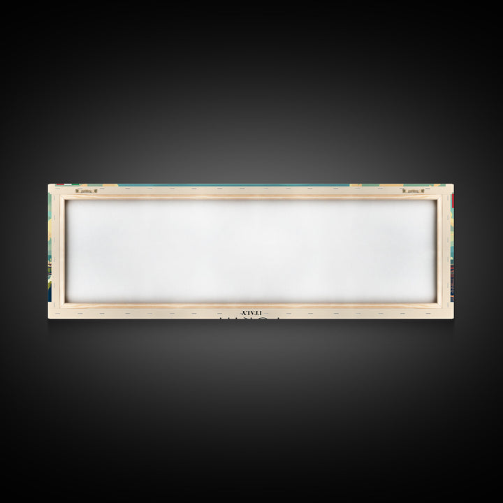 Turin Italy Panoramic Travel Poster, Framed Canvas Print or Metal Wall Art, Travel Art, Home Decor, Panoramic Painting, Midcentury Art