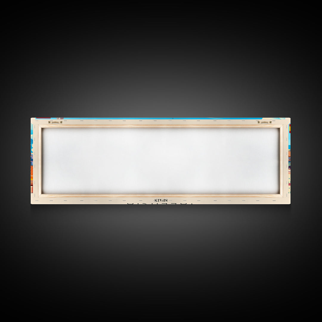 Valencia Spain Travel Art, City Art, Framed Canvas Print or Metal Wall Art, Europe Travel Poster, Panoramic Wall Art, Extra Wide Wall Art