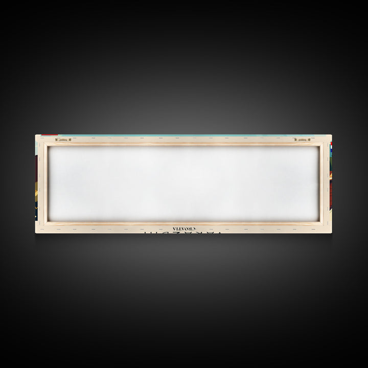 Varazdin Croatia Panoramic Travel Poster, Framed Canvas Print or Metal Wall Art, Travel Art, Home Decor, Panoramic Painting, Midcentury Art