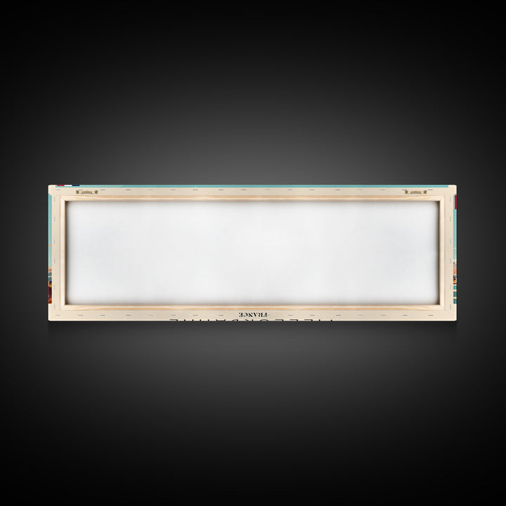 Villeurbanne France Panoramic Travel Poster, Framed Canvas Print or Metal Wall Art, Travel Art, Home Decor, Panoramic Painting, Midcentury Art