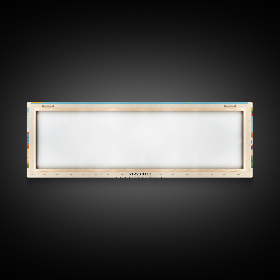 Vilnius Lithuania Wall Art, Panoramic Travel Poster, Panoramic Framed Canvas Print, City Wall Art, Wall Hanging Home Decor, Travel Art