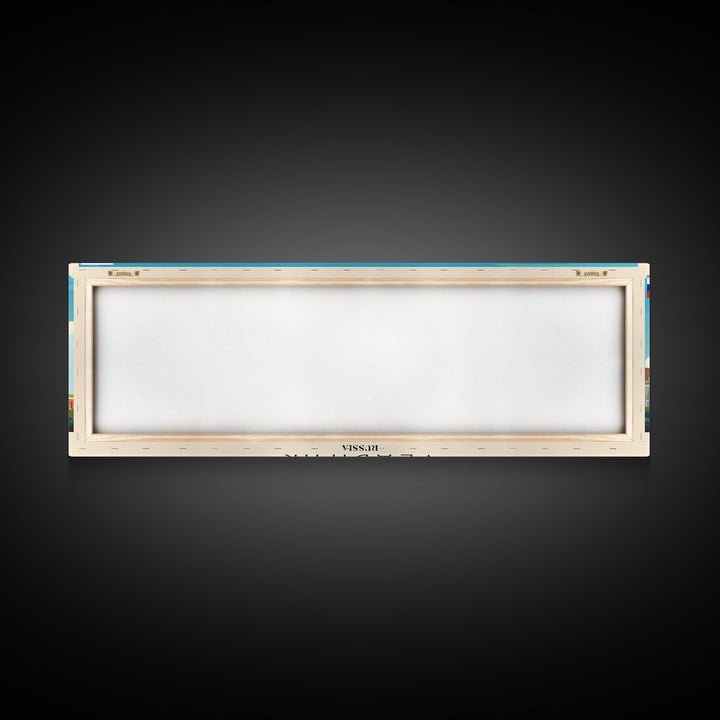 Vladikavkaz Russia Panoramic Travel Poster, Framed Canvas Print or Metal Wall Art, Travel Art, Home Decor, Panoramic Painting, Midcentury Art