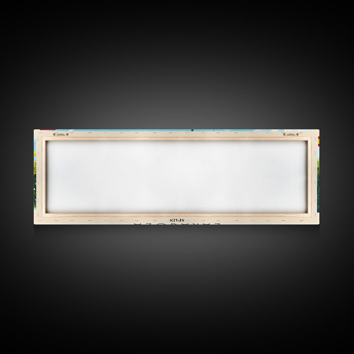 Zaragoza Spain Wall Art, Panoramic Travel Poster, Panoramic Framed Canvas Print, City Wall Art, Wall Hanging Home Decor, Travel Art