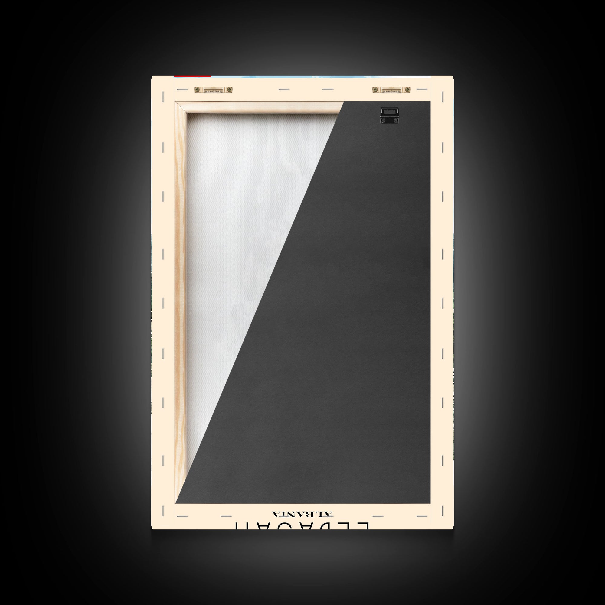 Elbasan, Albania Framed Canvas Print. Mountain Charm Wall Art for Living Room or Bedroom, Scenic Travel Poster Decor.