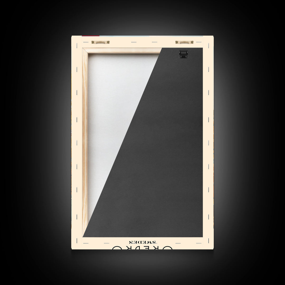 Orebro Sweden Travel Poster Framed Canvas Print, Watercolor Painting, Scenic Wall Art, Home Decor, Swedish Landscape, Minimalist Art