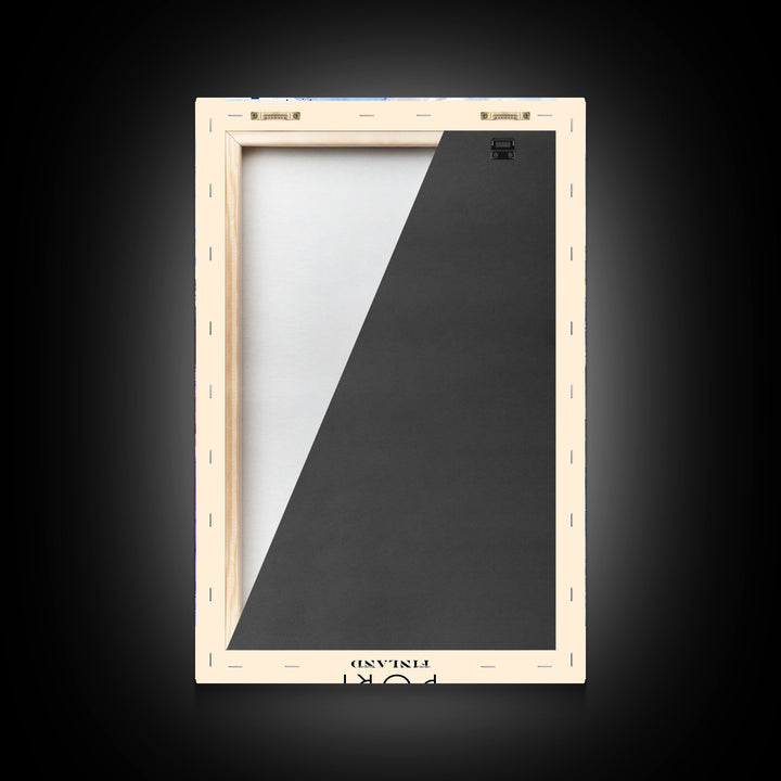 Pori Finland Travel Poster Framed Canvas Print, Watercolor Painting, Scenic Wall Art, Home Decor, Finnish Seaside, Minimalist Art