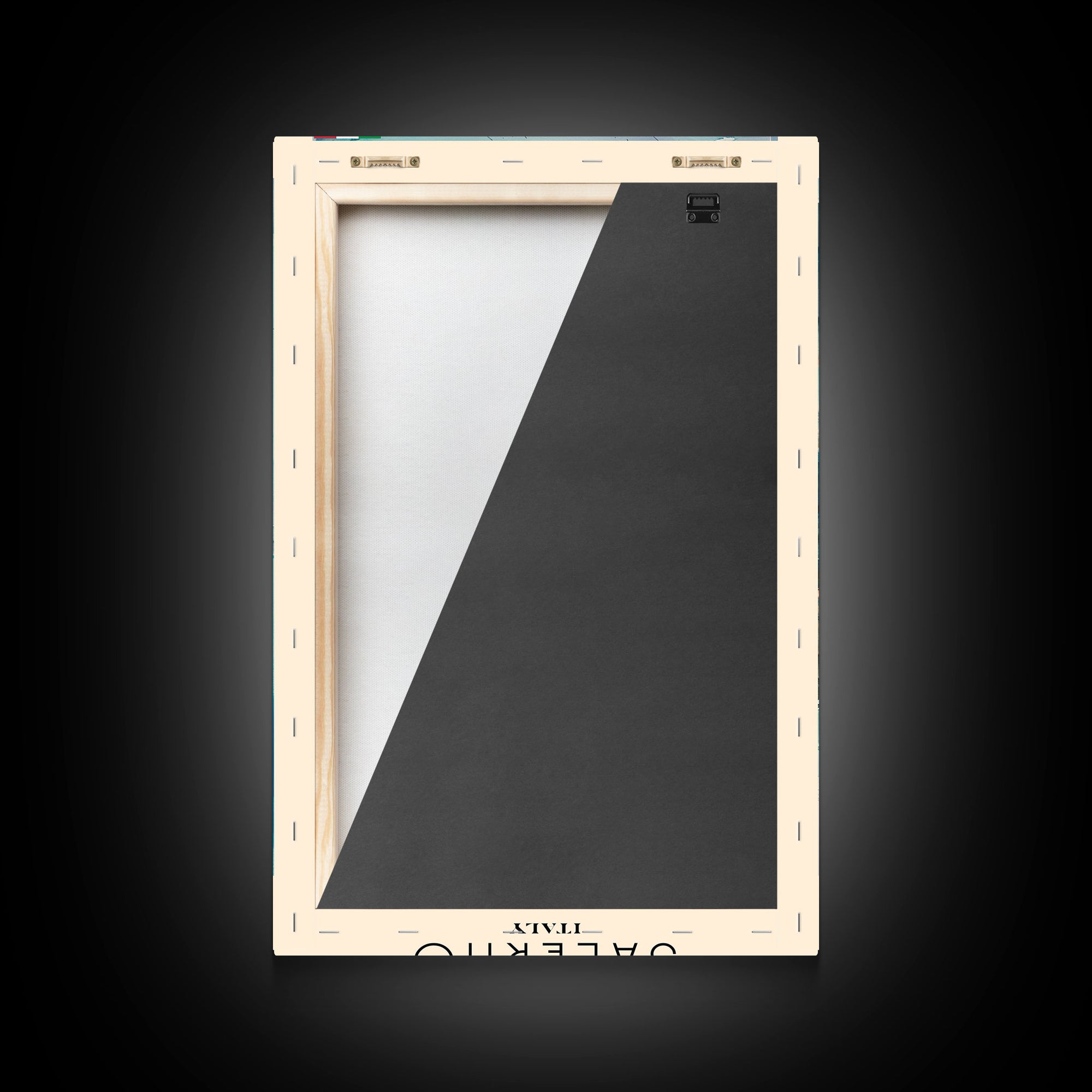 Salerno Italy Travel Poster Framed Canvas Print, Watercolor Painting, Coastal Wall Art, Home Decor, Italian Seaside, Modern Art