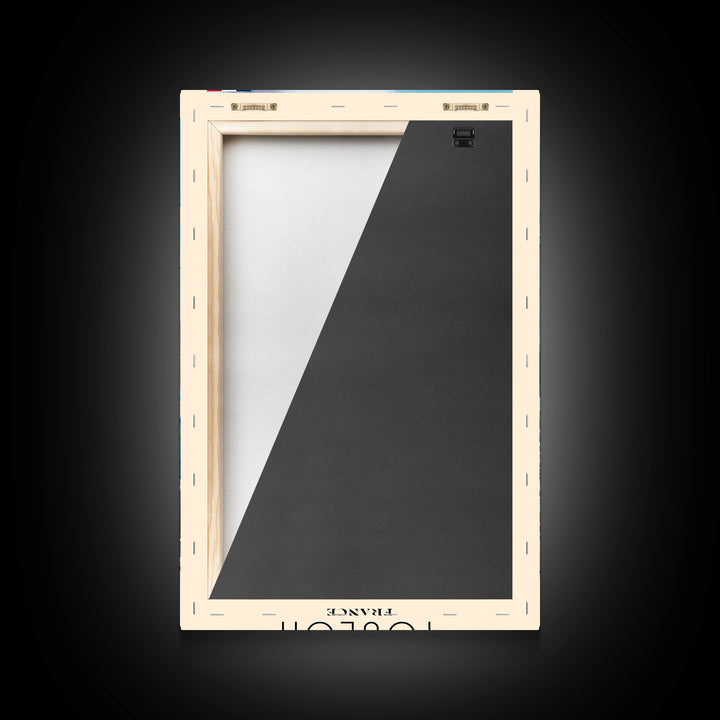 Toulon France Travel Poster Framed Canvas Print, Watercolor Painting, Coastal Wall Art, Home Decor, French Seaside, Nautical Decor