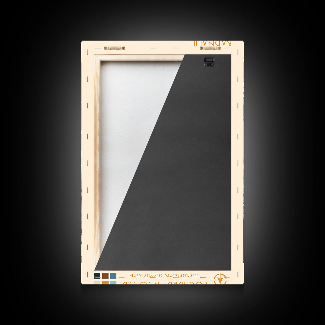 Barnaul Russia Travel Poster Framed Canvas Print, Midcentury Modern Art, Pop Art Wall Decor, Home Decor, Vacation Gift, Living Room Art