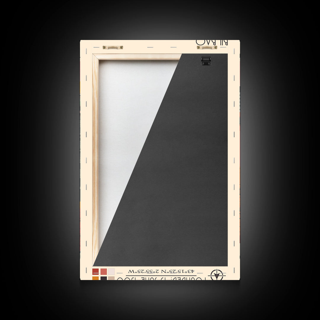 Bilbao Spain Travel Poster Framed Canvas Print, Modern Art, Pop Art Home Decor, Scenic Wall Art, Living Room Decor, Artistic Gift