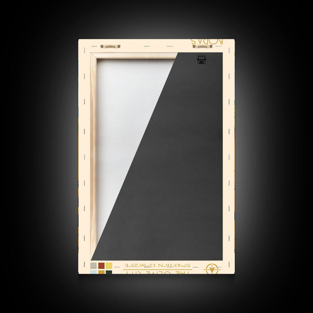 Borås Sweden Travel Poster Framed Canvas Print, Modern Art, Pop Art Wall Decor, Home Decor, Living Room Art, Artistic Gift